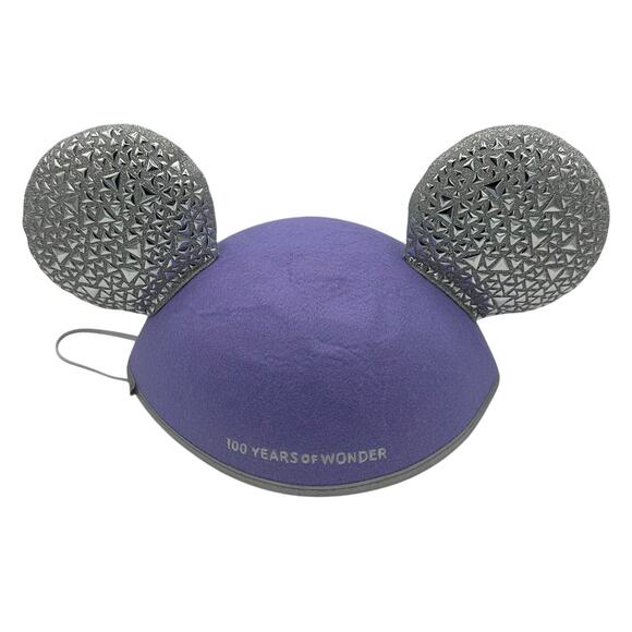 Disney 100 Celebration Mickey & Minnie Mouse Purple & Platinum Ear Hat - Picture 2 of 5